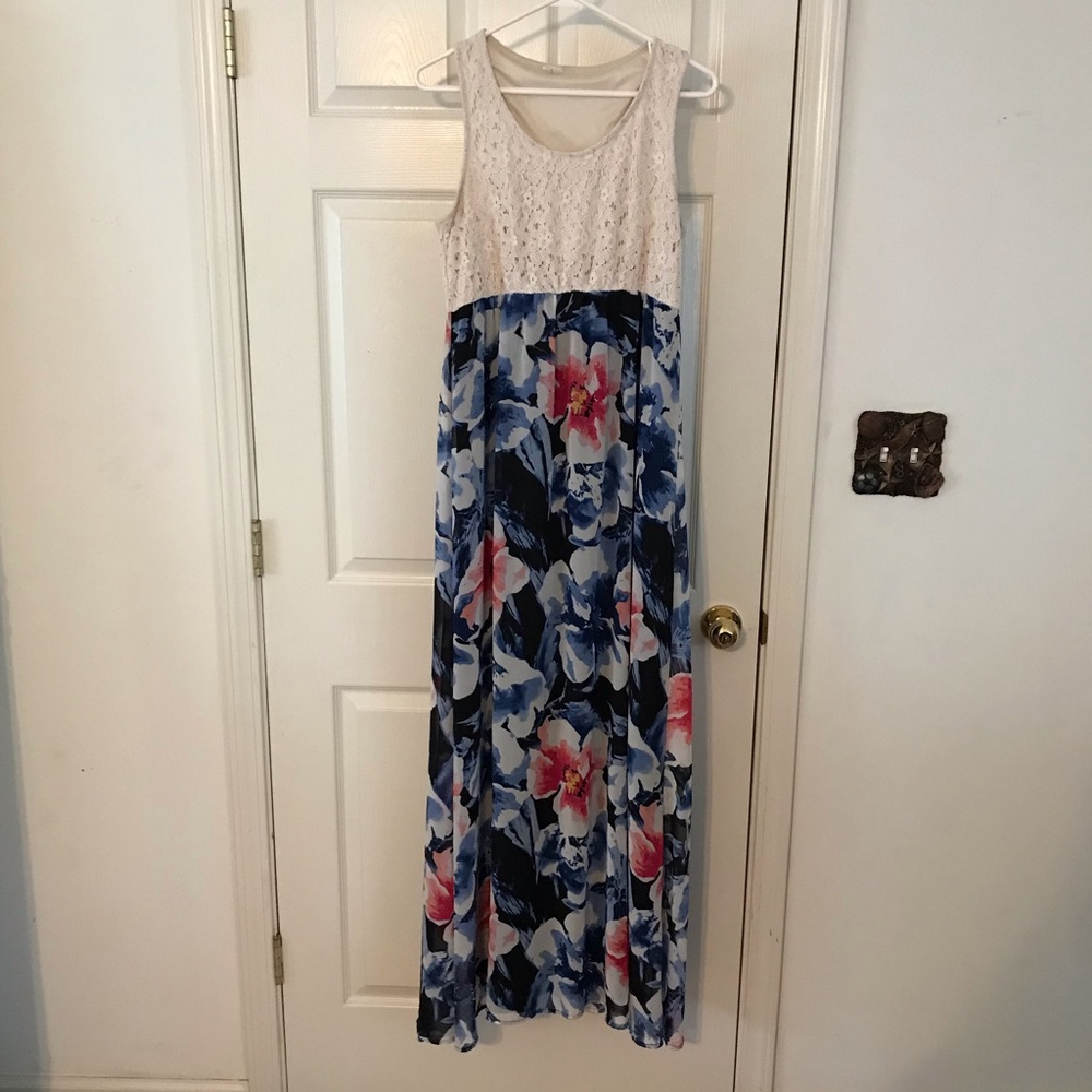 Pinkblush Crochet Floral Maxi Maternity Dress